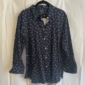 Chaps Xl Anchor Button Blouse Women